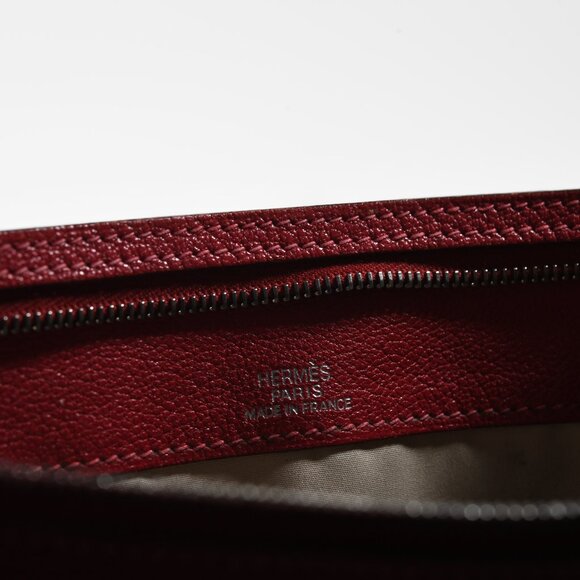 Hermès Red Chevre Leather Zip Zap Pouch Vintage Luxury Accessory - Picture 3 of 4